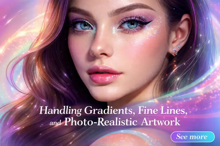 Handling Gradients, Fine Lines, and Photo Realistic Artwork