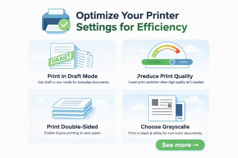 Optimize printer settings for efficiency