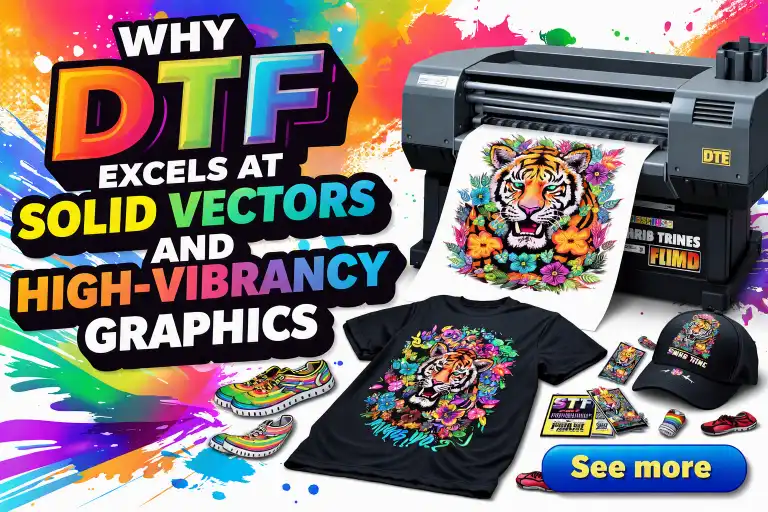 Why DTF Excels at Solid Vectors and High Vibrancy Graphics
